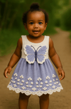 Toddler Lavender Butterfly Bodice Dress — Crochet Pattern