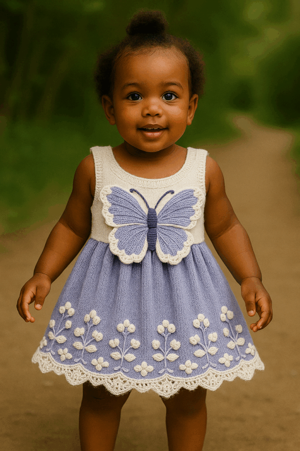 Toddler Lavender Butterfly Bodice Dress — Crochet Pattern