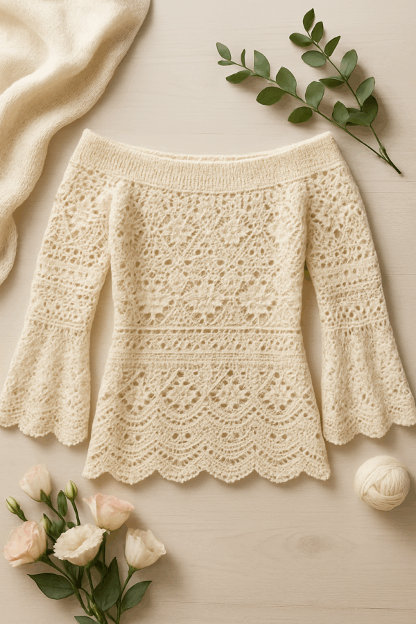 The Wildflower Bell Sleeve Top - Crochet Pattern - Image 2